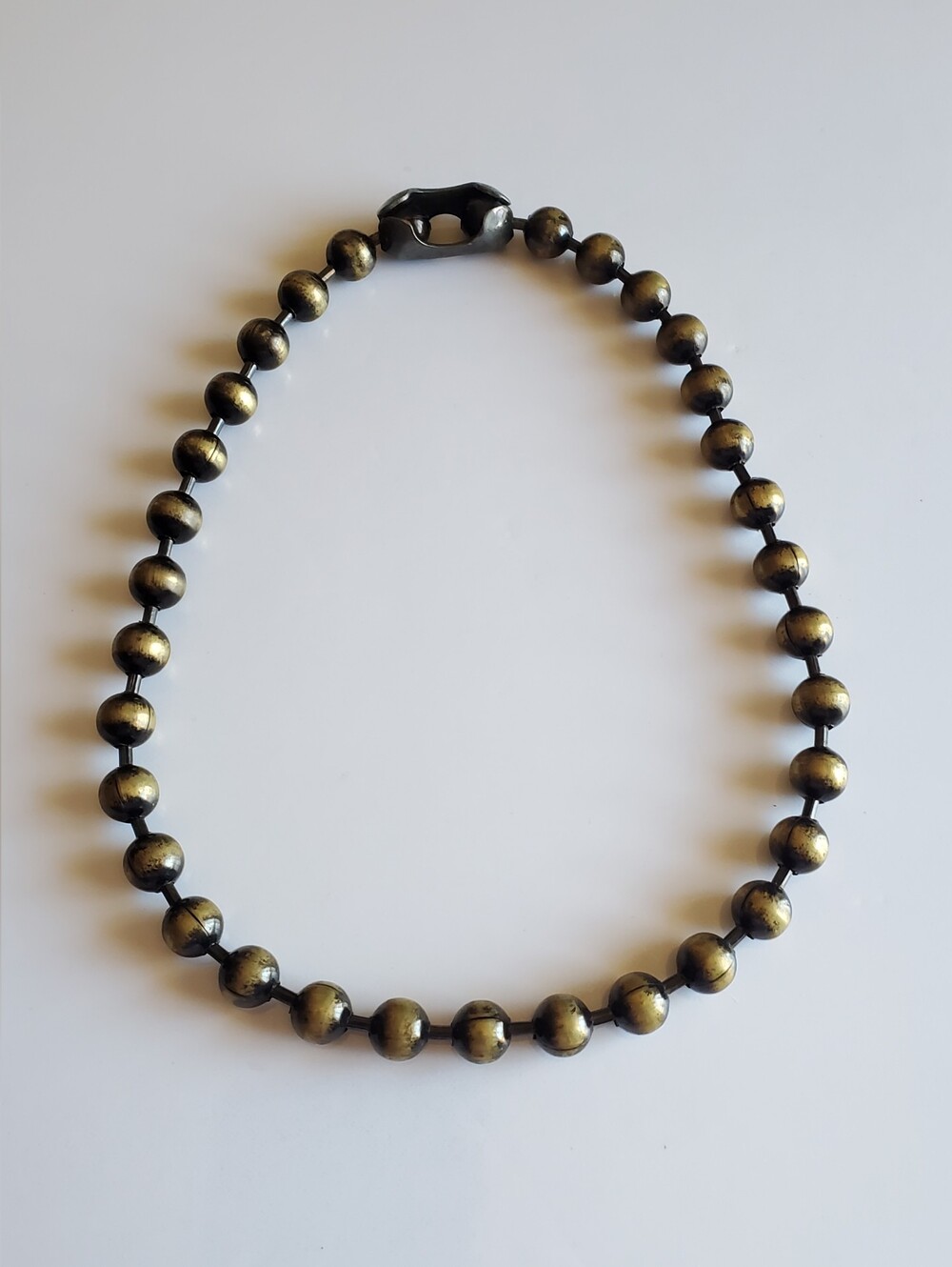 Vtg. Antique Style Brass Ball Chain Choker Necklace